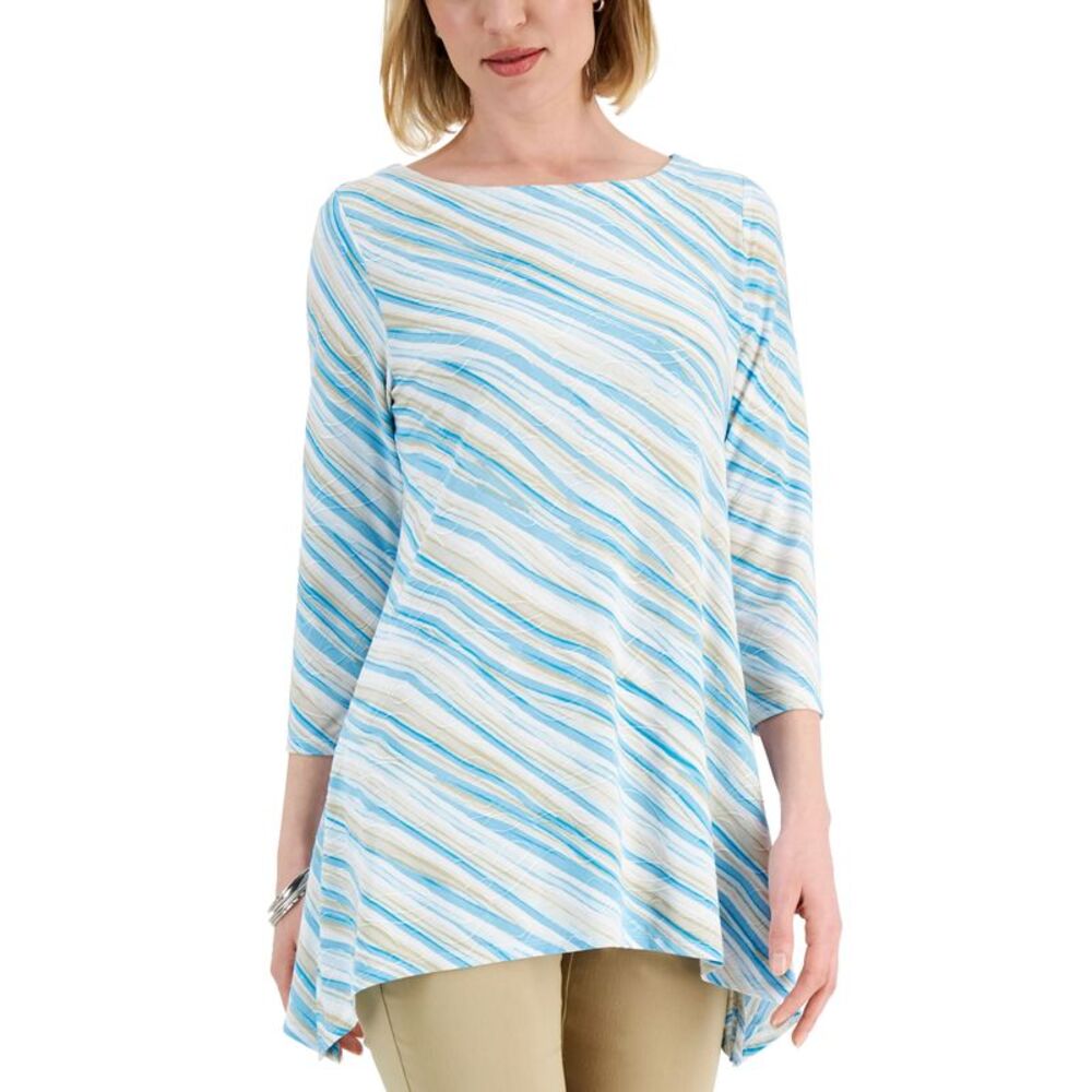 JM Collection Petite Printed Sharkbite Top